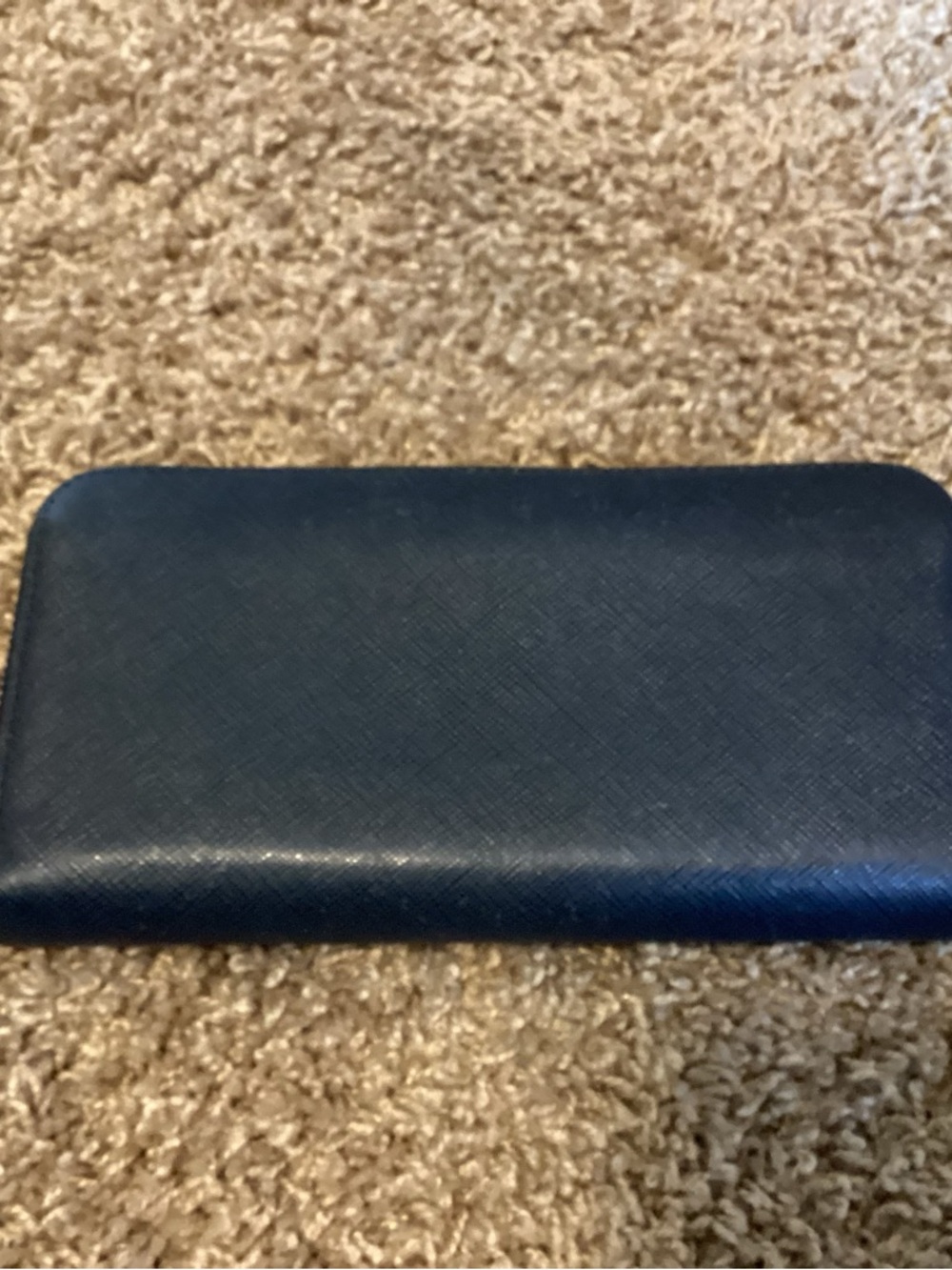 Prada Deep Navy Saffiano Zip Wallet with Gold Logo - Picture 2 of 8